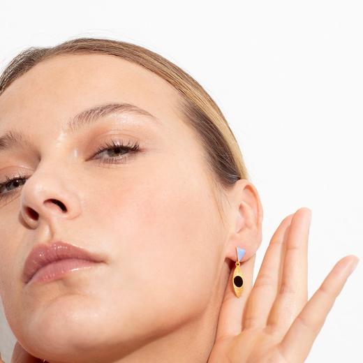 订购6周到｜Joidart-SOMNI-蓝色三角 黑金眼形 珐琅 吊坠 耳环［西班牙设计师］ 商品图2