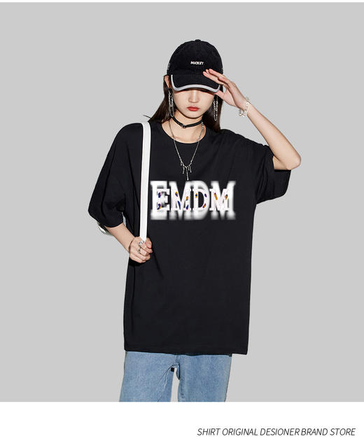 【GZ】无忧购“清仓大促”新款短袖印花宽松百搭阔版半袖休闲纯棉T恤英文款（截单后3-5天发货） 商品图4