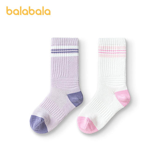 【商场同款】巴拉巴拉女童袜子秋新品儿童运动风袜吸湿抗菌两双装 商品图4