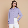 EITIE爱特爱秋季新款气质精致通勤OL百搭直筒显瘦紫色衬衫7909601 商品缩略图3
