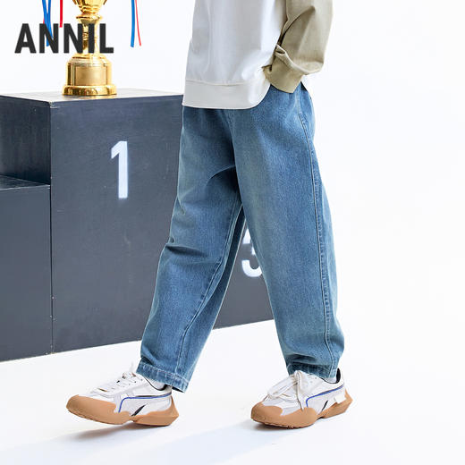 【实体店同款】男童全腰牛仔单裤秋季新款安奈儿童装AB536107 商品图1