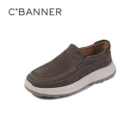 千百度轻韧牛皮高弹大底懒人休闲男鞋A25421106