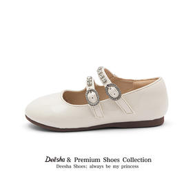 笛莎Deesha 女童童鞋2025秋新款浅口低帮皮鞋