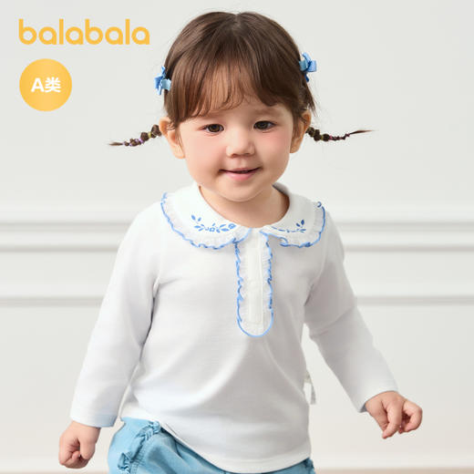 巴拉巴拉童装儿童t恤女宝宝长袖上衣打底衫秋装清爽简约时尚精致 商品图2