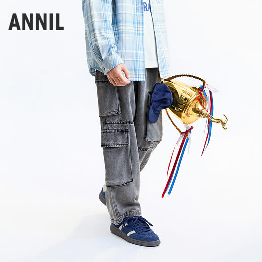 【实体店同款】男童全腰牛仔单裤秋季新款安奈儿童装AB536103 商品图2