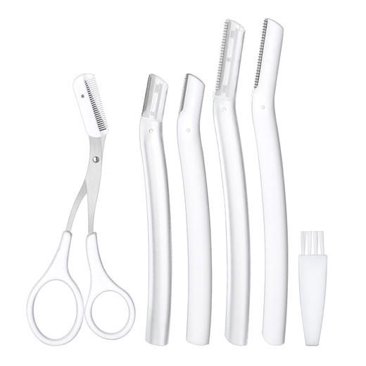 修眉刀3件套 梳眉剪套装 安全型微距修眉刀 不锈钢刮眉刀 1件 商品图4