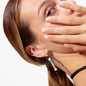 订购6周到｜Joidart-SOMNI-蓝色三角 黑金眼形 珐琅 长吊坠 耳环［西班牙设计师］