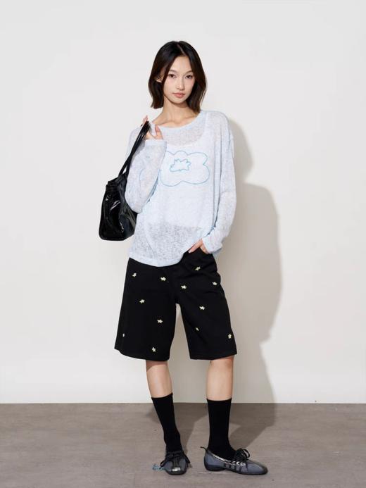 MoodLikeMe/MDK2505/花朵刺绣五分短裤 商品图4