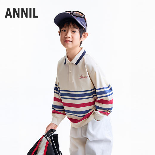【实体店同款】男童翻领长袖针织衫秋季新款安奈儿童装AB531010 商品图1