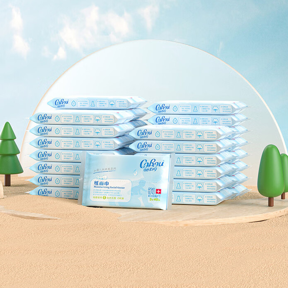可心柔婴儿纸巾3层/40抽 15包 - 品牌优选