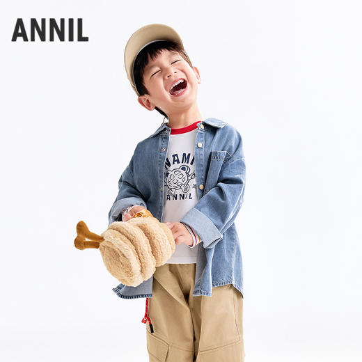 【实体店同款】男童翻领牛仔上衣秋季新款安奈儿童装XB531170 商品图1