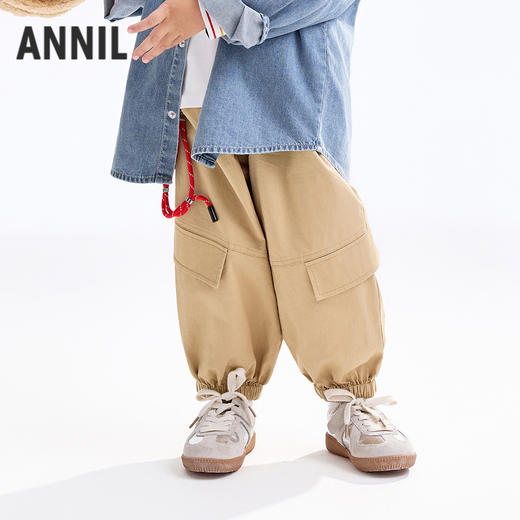 【实体店同款】男童全腰梭织长裤秋季新款安奈儿童装XB536124 商品图1