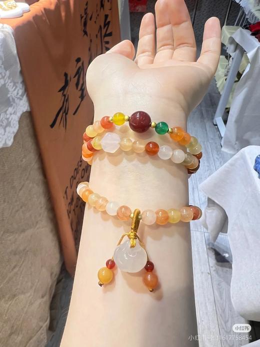 天然金丝玉多圈手串 贼显白的蜜糖配色 商品图5