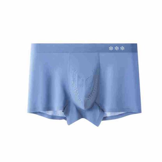 【裆下清风❗薄款人参枸杞内裤】3D立体剪裁无侧缝防夹臀，薄款人参枸杞内裆部，凉感通风透气不闷，网孔冰丝男士内裤男生四角无痕透气平角裤QQ 商品图3