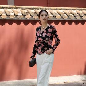 “《花间集》～秋海棠”主题款水红色T恤HJ3T50