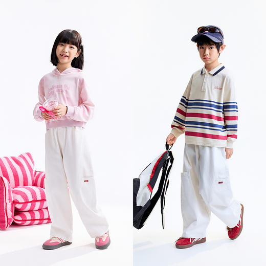 【实体店同款】男女童全腰梭织单裤秋季新款安奈儿童装AM536101 商品图3