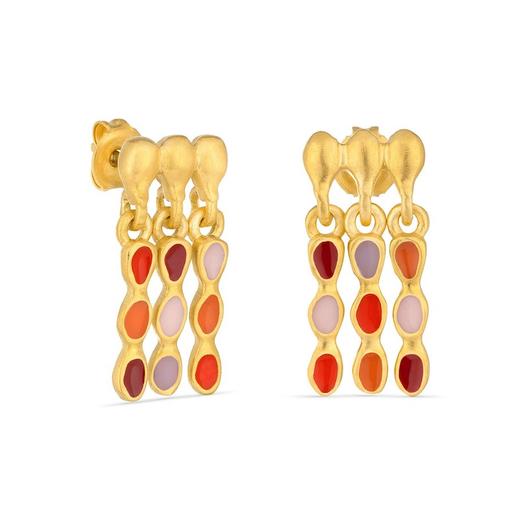 订购6周到｜Joidart-AUBE-金色 彩色珐琅 流苏 吊坠 耳环［西班牙设计师］ 商品图1