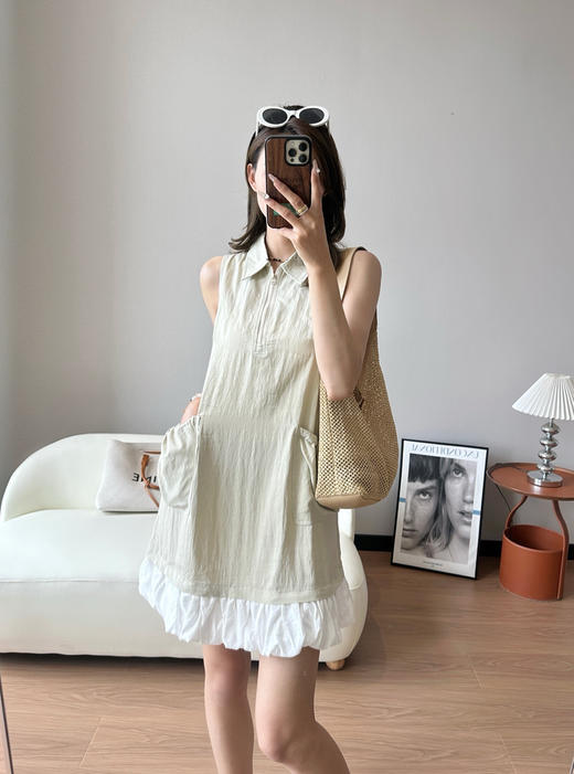 Selfwho25新款拼接蓬松泡泡背心裙070302 商品图0