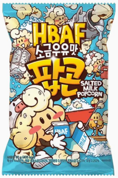 芭蜂 咸牛奶味爆米花80gHBAF 소금우유맛 팝콘 80g