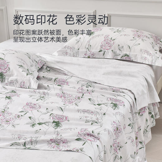 2025年夏季新款雅芳婷高针长绒棉数绣四件套床笠款轻奢田园风套件 商品图2