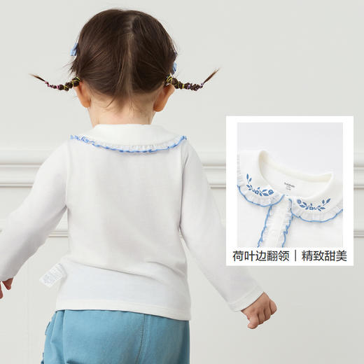 巴拉巴拉童装儿童t恤女宝宝长袖上衣打底衫秋装清爽简约时尚精致 商品图3