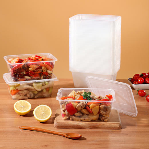 【批发】美丽雅一次性方形餐盒带盖一次性碗外卖打包盒快餐盒食品保鲜饭盒 商品图3