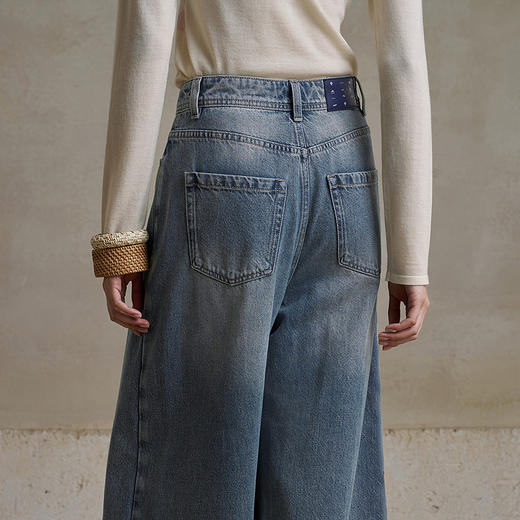 【林栖设计小店】【牛仔系列】九分牛仔裤复古休闲开衩个性2025秋季新款裤裙女1953071 商品图7