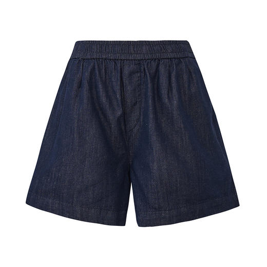 【2件9折】【Petit Bari】松弛舒适亚麻松紧牛仔短裤（水洗产品） 商品图1