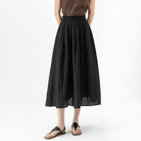 「高货xg」全新升级【铂金会员220/天猫299/差价79】(52134)洛诗琳垂感复古通勤半身裙2025夏季薄款松紧腰遮胯A字裙