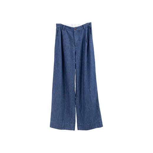绽放405朵/多巴胺·老友牛仔裤宽松拖地老爹裤直筒裤棉麻阔腿裤女 商品图4