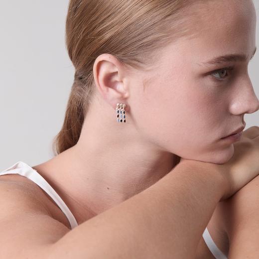 订购6周到｜Joidart-AUBE-银色 彩色珐琅 流苏 吊坠 耳环［西班牙设计师］ 商品图0