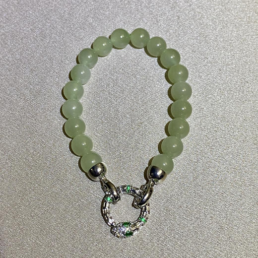 和田玉（青玉-浅晴细料）8mm圆珠手串/15# 商品图3