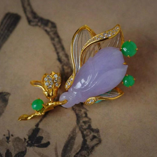 龢盒原创 紫翡玉兰胸针 商品图1