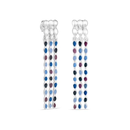 订购6周到｜Joidart-AUBE-银色 彩色珐琅 长流苏 吊坠 耳环［西班牙设计师］ 商品图1