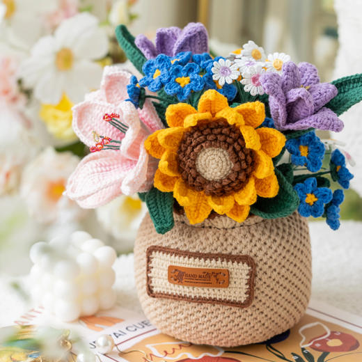 苏苏姐家心语花卉盆栽手工钩针DIY编织毛线团家居摆件材料包 商品图1