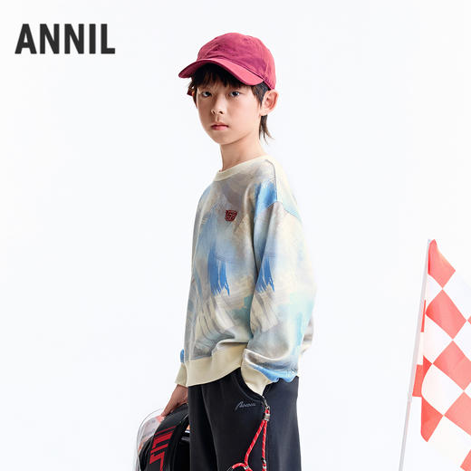 【实体店同款】男童圆领长袖卫衣秋季新款安奈儿童装AB531112 商品图1