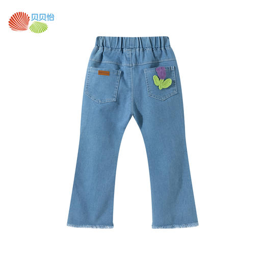 贝贝怡女童牛仔裤小童宝宝长裤儿童裤子洋气2025春秋新款童装潮ZB3EK006 商品图6