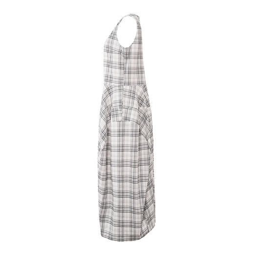 【2件9折】【Petit Bari】(多色)复古清新肌理感格纹无袖长款连衣裙 商品图5