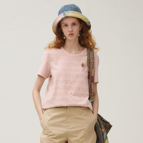 谜底T恤短袖女2025秋季新品百搭棉质舒适印花修身上衣253MT1231