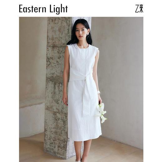 Eastern Light/乙来法式系带连衣裙新款夏季挺括慵懒A字裙子 商品图0