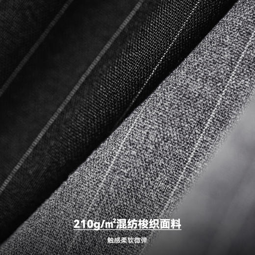 马登工装日系竖条纹灰色西装短裤cityboy松紧腰直筒五分裤男夏季 商品图2