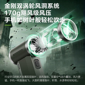 艾美特（AIRMATE）小风扇便携风扇暴力风扇手持风扇13万转高速小风炮充电户外多功能吸吹纳凉生火充气电风扇露营 RS1 商品图3