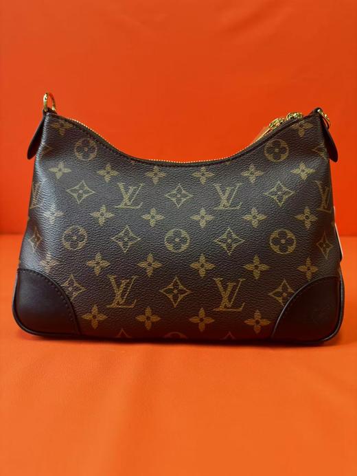 LOUIS VUITTON BOULOGNE 经典老花可拆肩带 涂层帆布拼牛皮饰边 链条包牛角包斜挎包单肩包 女款 黑色 商品图2