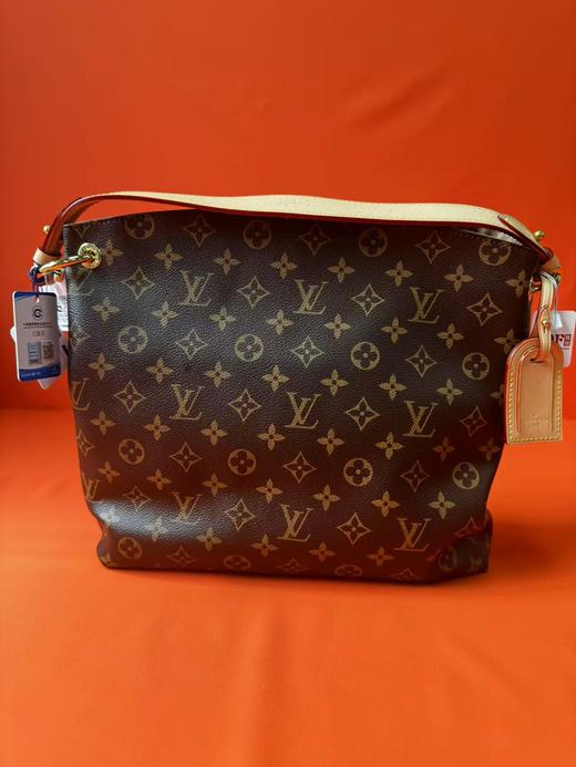 LOUIS VUITTON Graceful PM 经典老花满印 涂层帆布拼牛皮 hobo包托特包手提包 小号 女款 棕色 商品图2