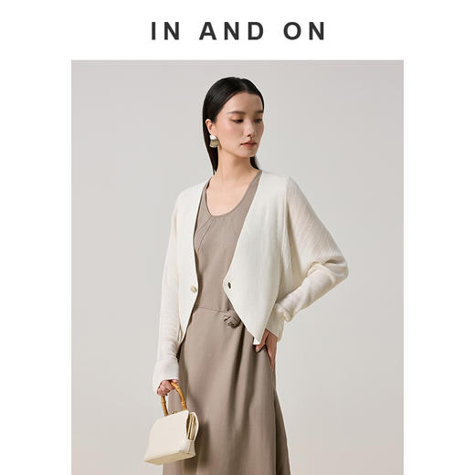 54587 IN AND ON 清风叙 100%莱赛尔钩花针织开衫RJ004 商品图1