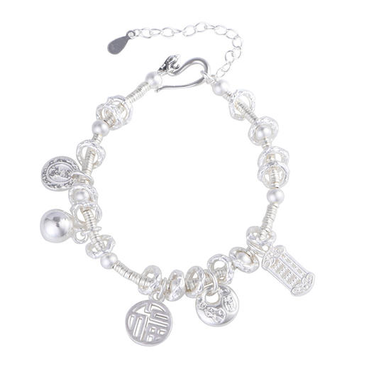 【纳福算盘】S925银纳福吉言碎银算盘盘缠手链【SCH-CK40238-4】 商品图4