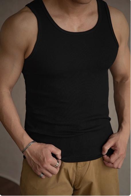 【硬汉风格 重磅弹力棉】唔刃吸汗弹力棉背心2件(WR231SH03151) 商品图6