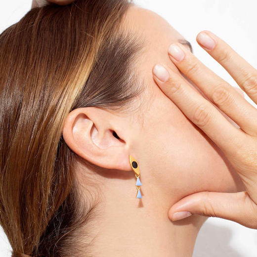 订购6周到｜Joidart-SOMNI-几何拼接 撞色 珐琅 长吊坠 耳环［西班牙设计师］ 商品图1