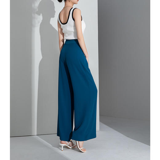 「自」全新升级【铂金会员183/天猫239/差价56】(01938)洛诗琳夏季薄款冰丝阔腿裤2025夏季显瘦垂坠感直筒拖地裤 商品图3