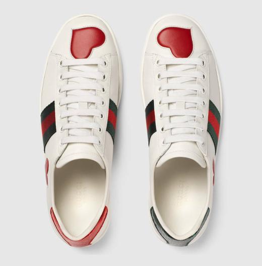 【现货单件特惠秒】Gucci古驰 ACE 阴阳色 红心真皮百搭休闲板鞋/小白鞋 435638 商品图3